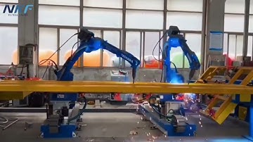 We design and produce a single-axis positioner with two Yaskawa welding robots