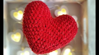 ВЯЖЕМ ОБЪЕМНОЕ СЕРДЦЕ  Валентинку крючком. Crochet. Volumetric heart Valentine