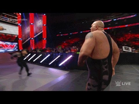wwe roman reigns spears big show raw feb 2 2015 youtube
