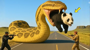 Brave Heroes Save Helpless Panda from Giant Python’s Deadly Jaws