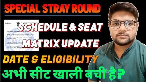 Special Stray Vacancy Round Neet 2025 Schedule l Seat Matrix l New Rules l Cutoff Neet 2025 By MCC