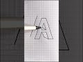 رسم حرف A ثلاثي الأبعاد 