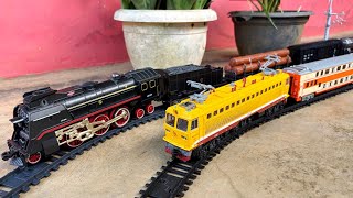 Super Busy Level Railroad - Vintage Steam Train And Electric Train Models in action Together