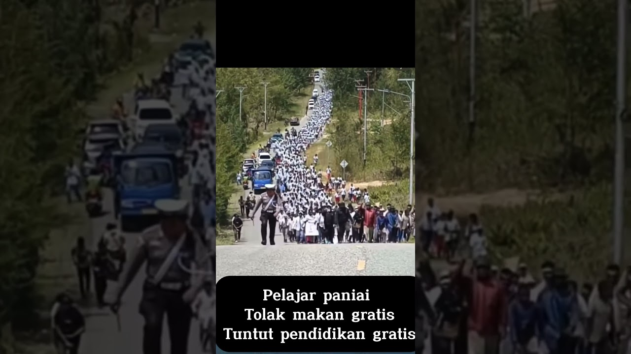 Pelajar paniai Tolak makan gratis Tuntut pendidikan gratis 