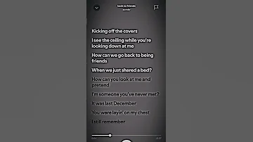 Back To Friends How Can We Go Back To Being Friends Lyrics Spotify Lyrics Edit Fypp 