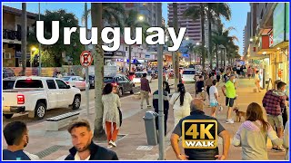 【4K】WALK Gorlero at night Punta del Este URUGUAY Travel vlog