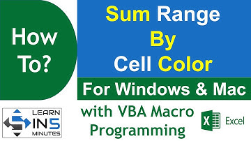 How to Sum Range By Cell Color in Microsoft Excel | Learn In 5 Minutes | VBA Macro Programming