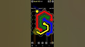 How To Solve Flow Free Hexes Classic Pack Level 43 Easy 6x6 Board Walk Through Solution Walkthrough
