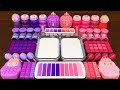 Pink vs purple  mixing random into glossy slime  satisfying slime 115