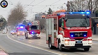 Gros départ Pompiers + Police - Feu d'entrepôt Genève
