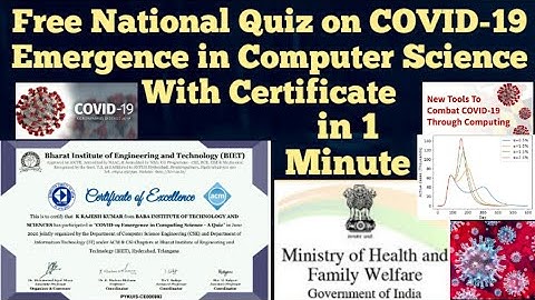 Free National quiz on Covid19 Emergence in Computer Science with Certificate in 1 Minute|free quiz
