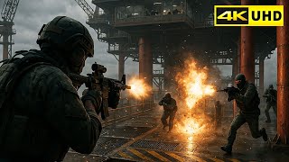 COD MW 2 - Infiltrate an Oilrig Captured by the Russians - Brutal Combat (The Only Easy Day)