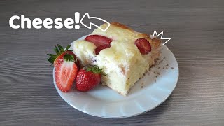 StrawBerry Cake with cheese recipe | How to make strawberry cake in 5 minutes | Homemade cheesecake