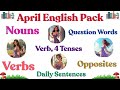 Learn English for Beginners 🔥 Verbs, Tenses, Questions & Daily Sentences Practice (April Recap)