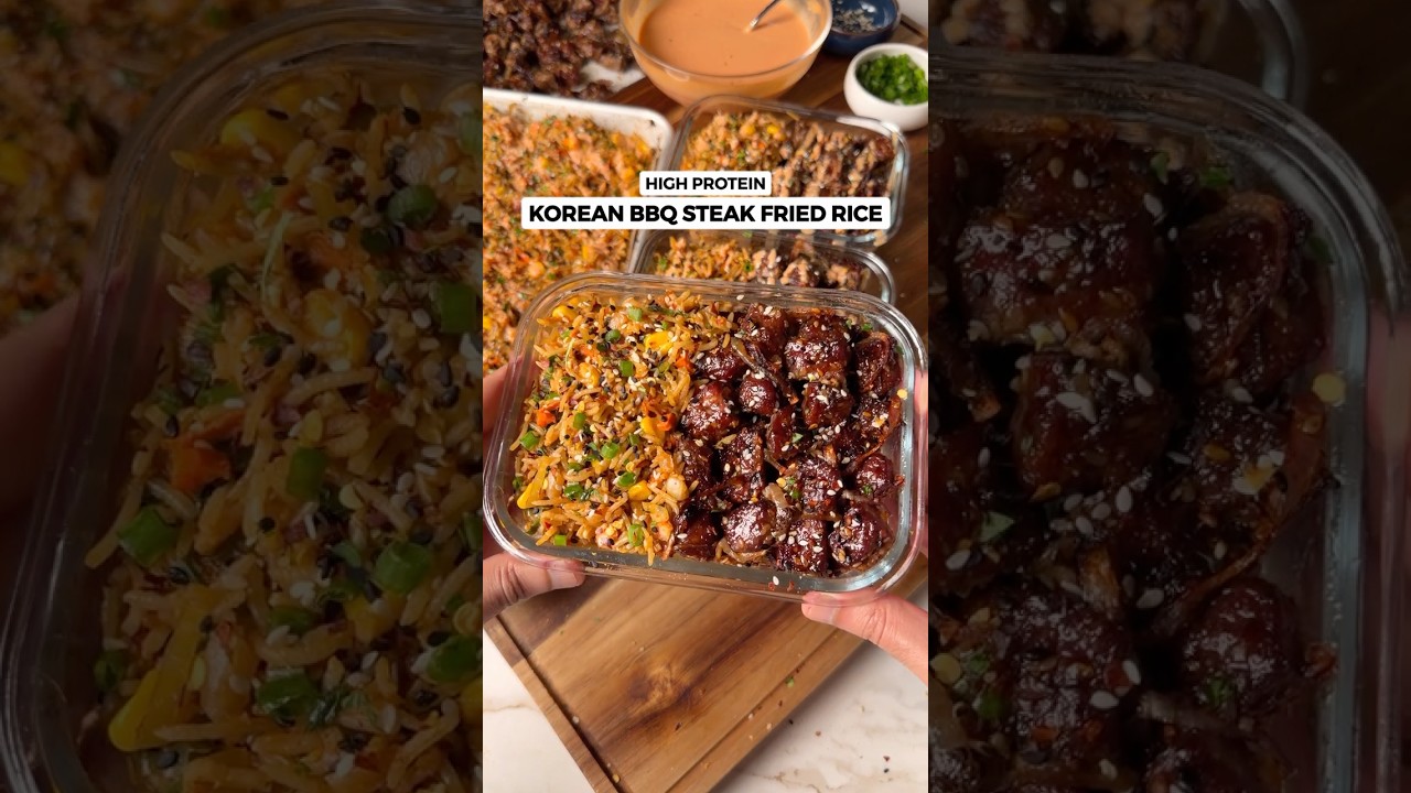 Korean BBQ Steak Fried Rice with Garlic Yum Yum Sauce