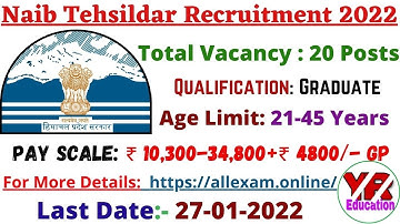 HPPSC Naib Tehsildar Recruitment 2022 | HP Naib Tehsildar Recruitment 2022 | HP Latest Govt Job 2022
