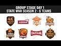 FREE FIRE STATE WAR SEASON 2 GROUP STAGE DAY 1