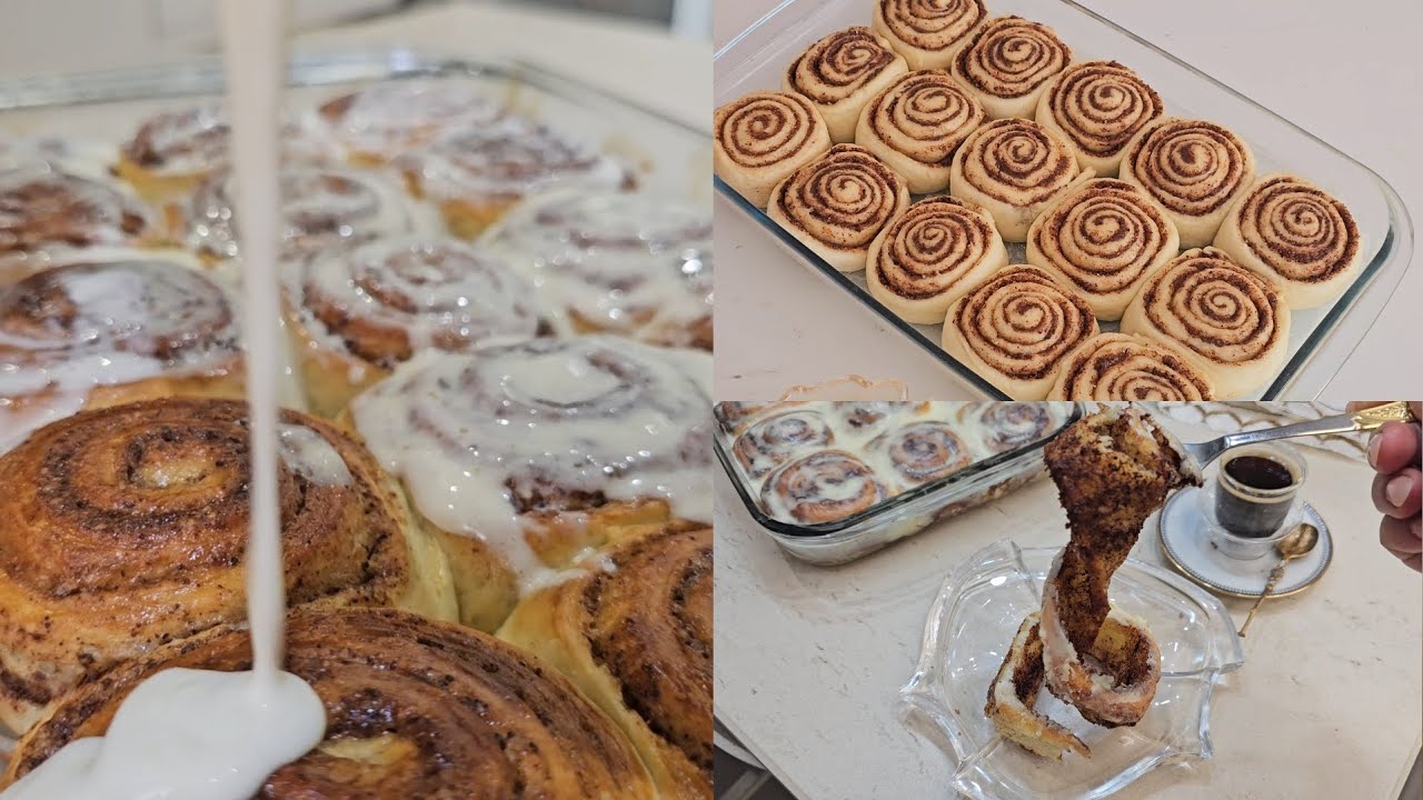 رجعت  لكم  بأحسن  وصفة  السينامون رولز الأصلية السهلة تذووووب  في الفم  Cinnamon Rolls