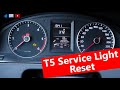 VW T5 service light reset - How to