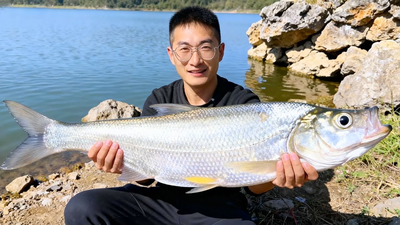 荒野钓鱼求生之贵州大峡谷！一杆钓了20斤大翘嘴，这下有口福了！【小宋野钓】
