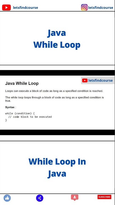 While Loop In Java | While Loop Java #java - YouTube