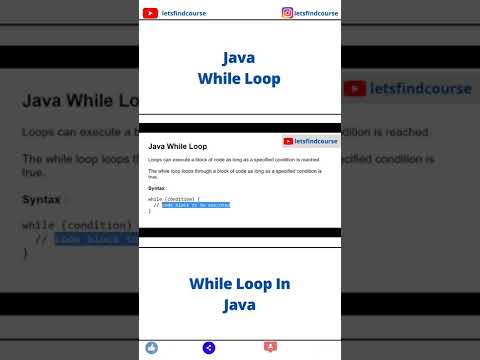 While Loop In Java | While Loop Java #java