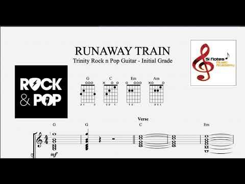 RUNAWAY TRAIN - GUITAR DEMO and BACKING TRACK -Trinity Rock and Pop Guitar - Initial Grade