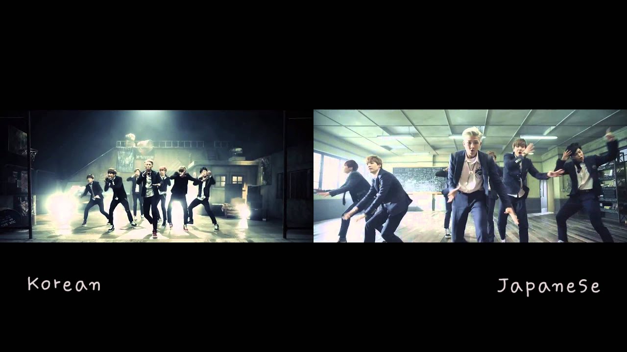 [MV Comparison JPN vs KR] Boy in Luv 상남자 - BTS Bangtan Boys (방탄소년단)