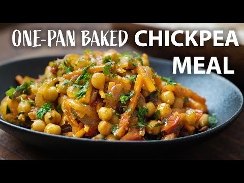 ONE PAN Baked CHICKPEA RECIPE  Easy Vegetarian and Vegan Meals  Chickpea recipes