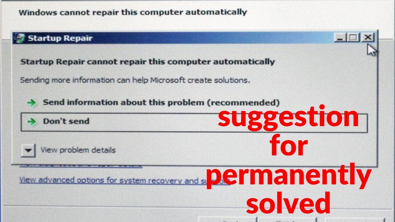 how to startup repair windows 7