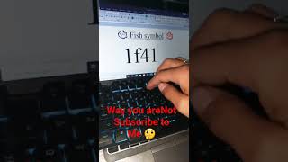#skhanemojyart FISH 🐟 MS Word Symbol Shortcut Key #shorts  #computer #fish