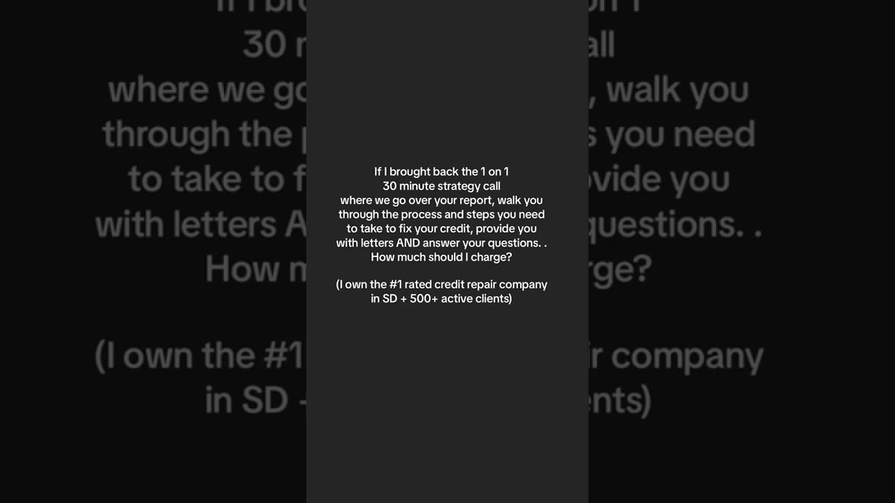 One on One call w/ King Credit!!