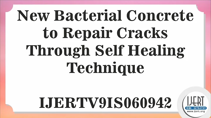 New Bacterial Concrete to Repair Cracks Through Self Healing Technique