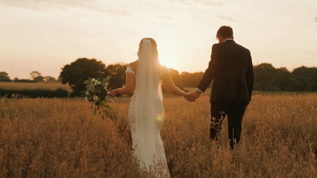 Villiers Barn Wedding | Abi & Joe | Cinematic Barn & Sunset Cornfields