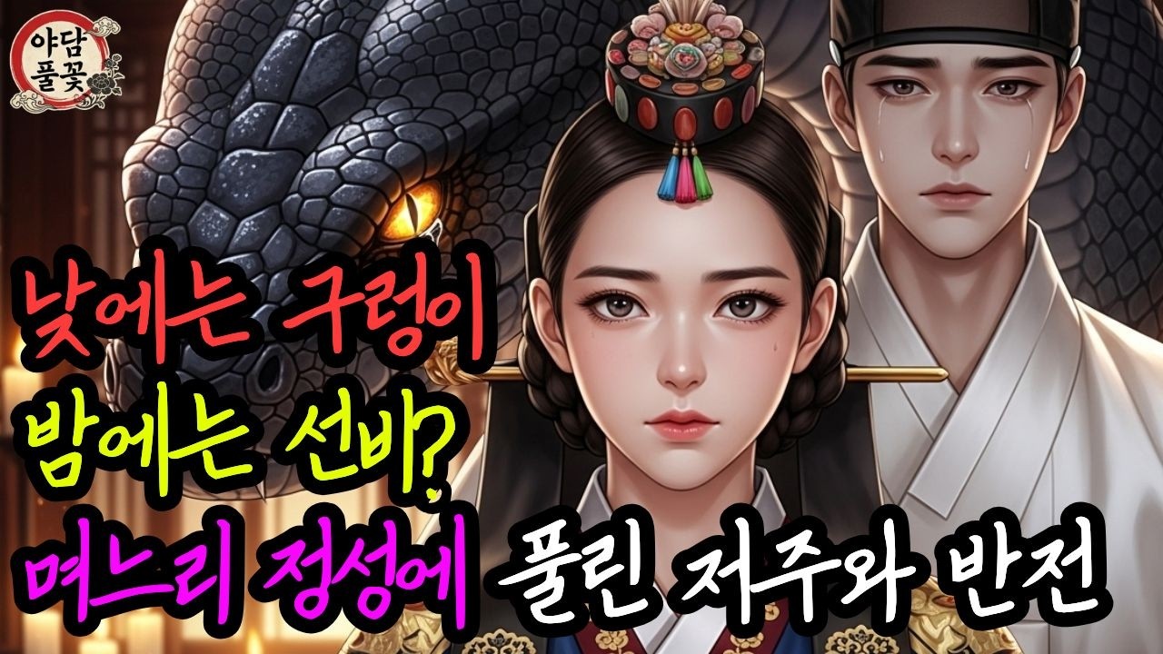 낮에는 구렁이 밤에는 선비? 며느리의 지극한 정성에 10년 저주 풀린 반전 결말! | 조선 야담 권선징악 교훈 수면동화 민담