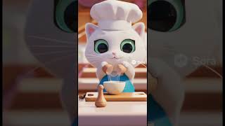 Kitty Chef Makes An Omelette