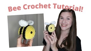 How To Crochet A Bee Plushie- Bee Amigurumi Crochet Tutorial!!