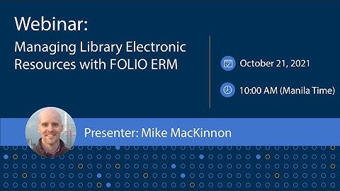 Managing your Electronic Resources with FOLIO ERM
