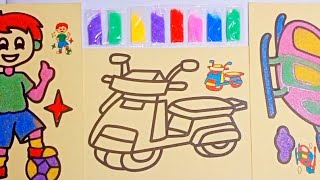 coloring pictures of motorbikes from sand