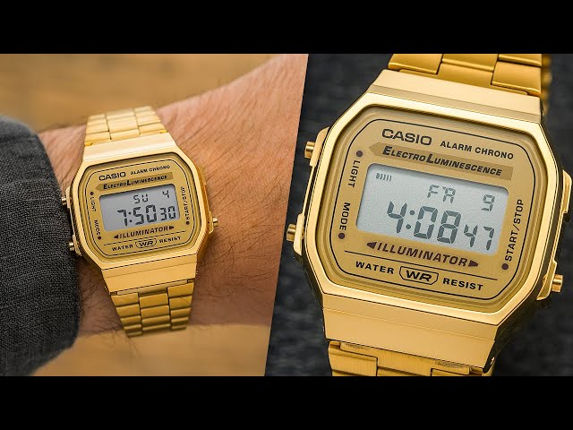 Casio A168WG Vintage Watch - Men's Watches in Gold, Buckle