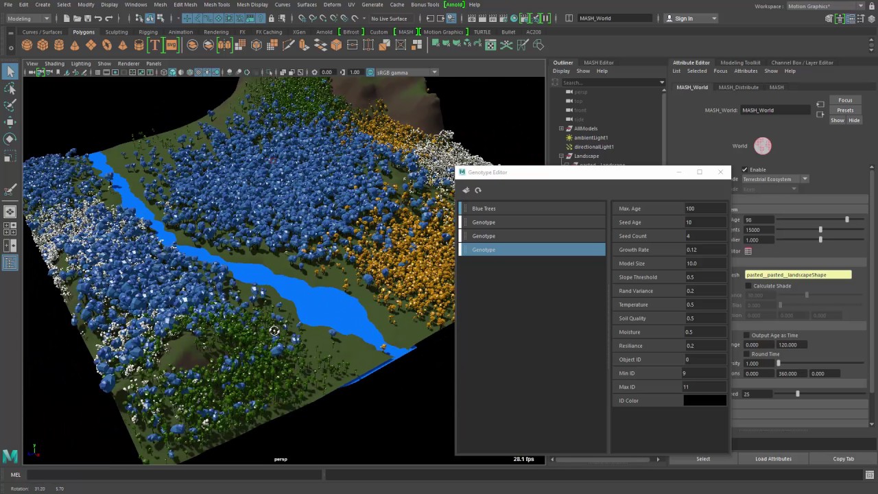 Maya 2017 Update 3: MASH World Node - Ecosystem - YouTube