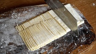 Nouilles Maison Sans Machine à Pâtes - Technique de base pour étaler et couper la pâte à la main 手擀面