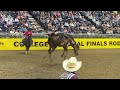 Missouri Valley College's Nick Pelke with a 78.5-point ride at the CNFR on Wednesday