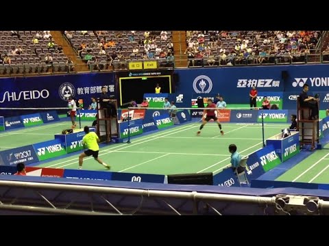 低视角（林丹 vs 李东根）中国vs韩国 羽毛球比赛外录现场 男单 国羽 羽毛球比赛 体育运动
