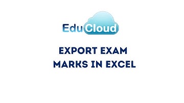 How to export exam marks in excel? | EduCloud