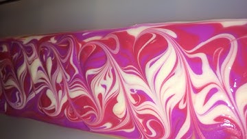 Making and cutting "Raspberry Lemonade" Cold process soap