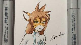 Drawing a Serious Flora (Twokinds Fan Art)