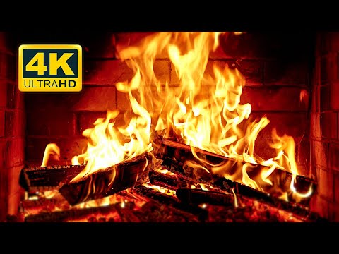 🔥 Cozy Fireplace 4K (12 HOURS). Fireplace with Crackling Fire Sounds. Crackling Fireplace 4K