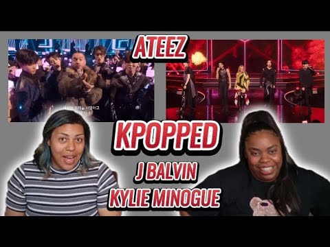 React - ATEEZ x J BALVIN - Mi Gente + ATEEZ x KYLIE MINOGUE - Can't Get You Out Of My Head [KPOPPED]