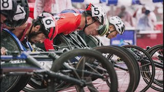 陸上男子の大矢が銀 車いす100メートル